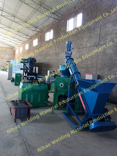 Welding electrode production line